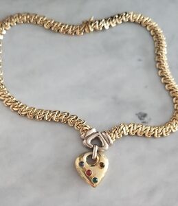 14k Italian Gold Heart Pendant Necklace
